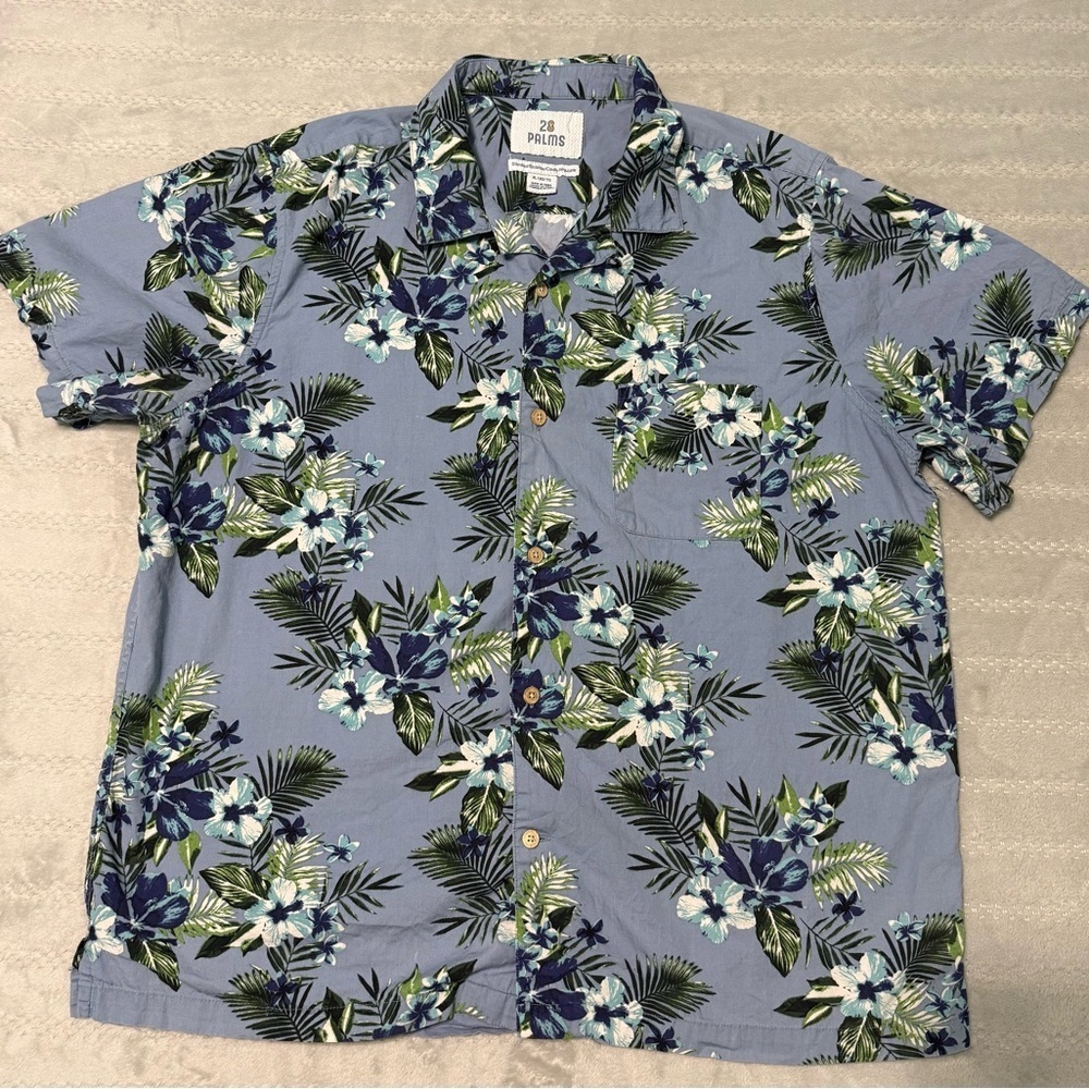 Vintage Hawaiian Shirts 28 Palms XL Floral Hibiscus 100% Cotton - Picture 2 of 6